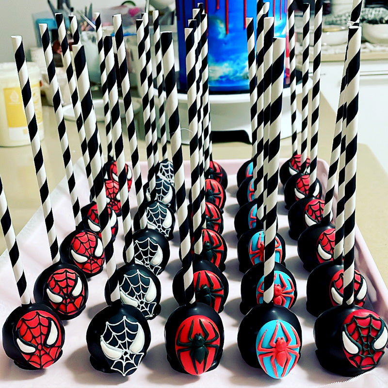Spider man cake pops I made this past week : r/Baking